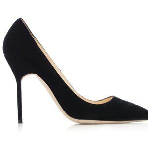 Manolo Blahnik Black Suede Heel 8.5